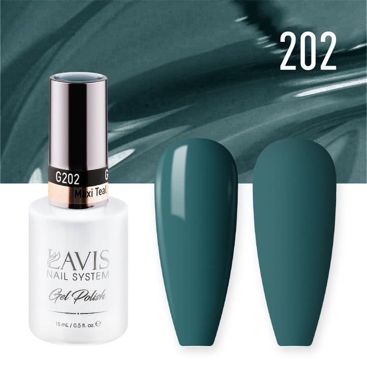 Lavis Gel Nail Polish Duo - 202 Teal Colors - Maxi Teal