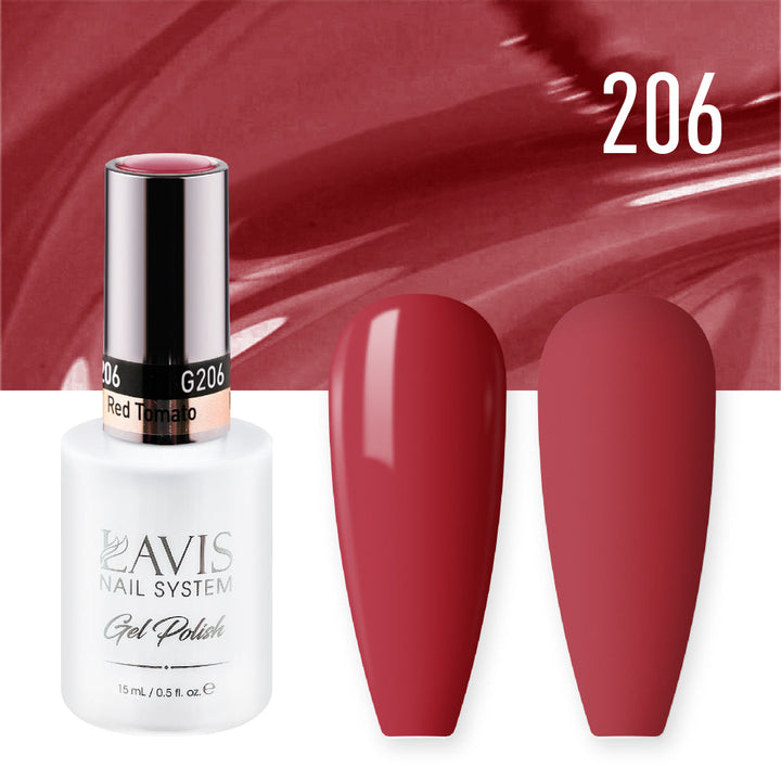 Lavis Gel Nail Polish Duo - 206 Crimson Colors - Red Tomato