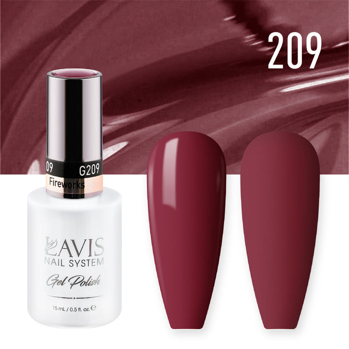 Lavis Gel Nail Polish Duo - 209 Crimson Colors - Fireworks