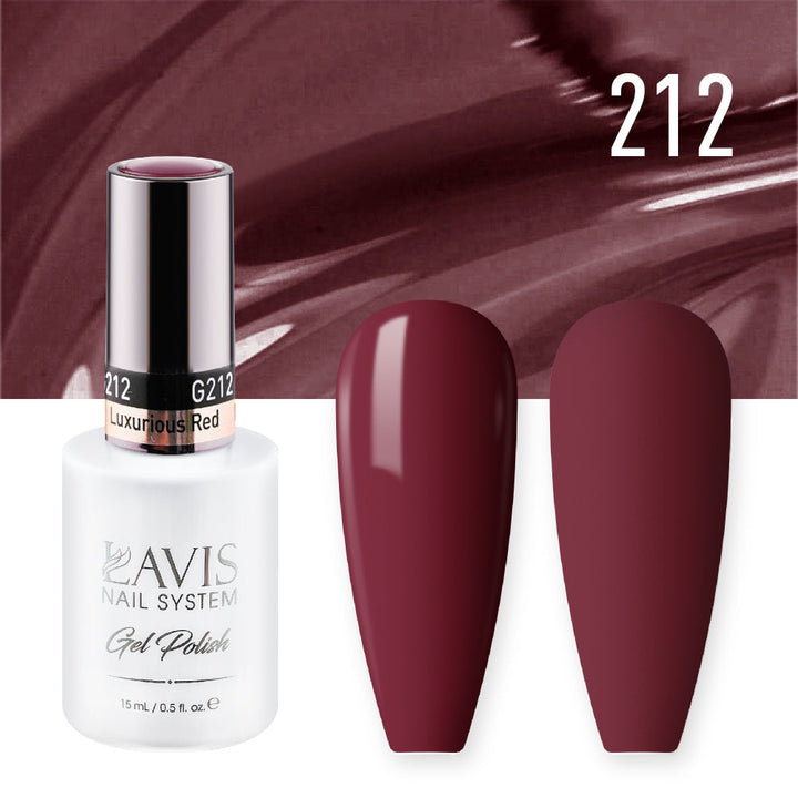 Lavis Gel Nail Polish Duo - 212 Crimson Colors - Luxurious Red