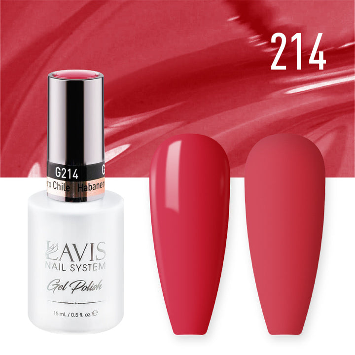 Lavis Gel Nail Polish Duo - 214 Scarlet Colors - Habanero Chile