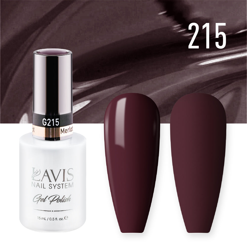 Lavis Gel Nail Polish Duo - 215 Plum Colors - Merlot