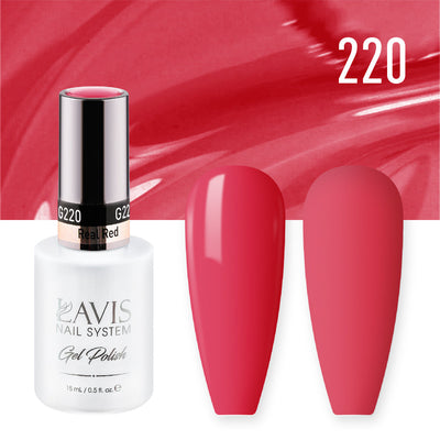 Lavis Gel Nail Polish Duo - 220 Scarlet Colors - Real Red