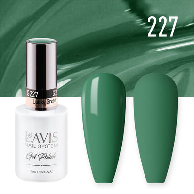 Lavis Gel Nail Polish Duo - 227 Green Colors - Lucky Green