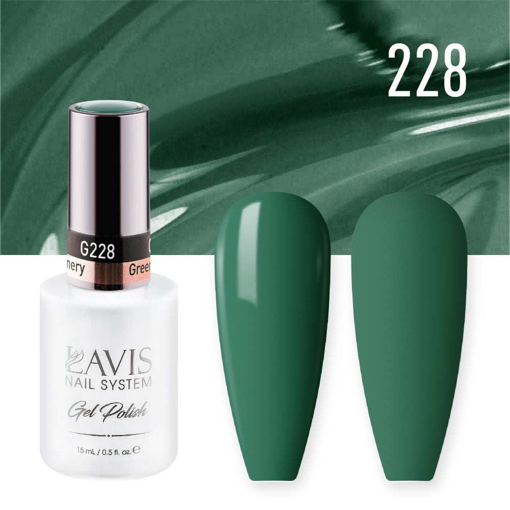 Lavis Gel Nail Polish Duo - 228 Green Colors - Greenery