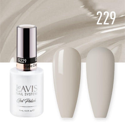 Lavis Gel Nail Polish Duo - 229 Beige Colors - Studio Clay