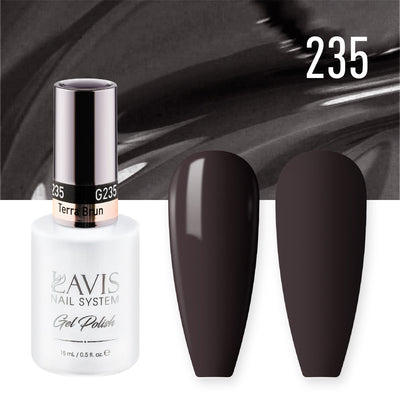 Lavis Gel Nail Polish Duo - 235 Brown Colors - Terra Brun