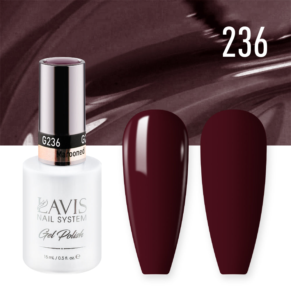 Lavis Gel Nail Polish Duo - 236 Plum Colors - Marooned