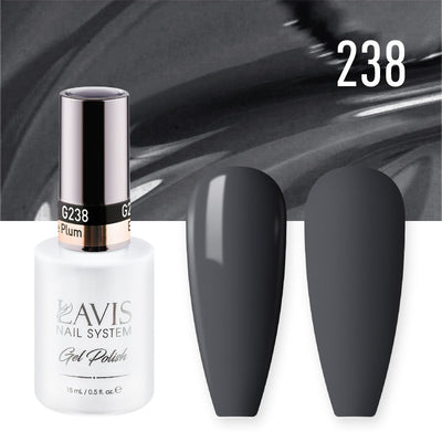 Lavis Gel Nail Polish Duo - 238 Gray Colors - Expressive Plum