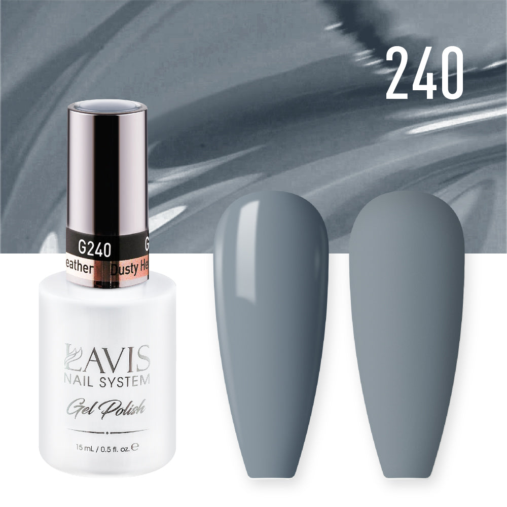 Lavis Gel Nail Polish Duo - 240 Gray Colors - Dusty Heather