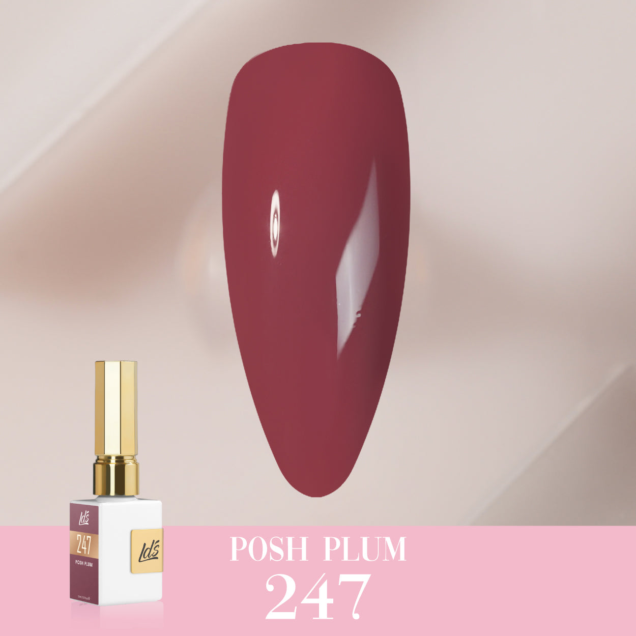 LDS Color Craze Gel Nail Polish - 247 Posh Plum - 0.5oz