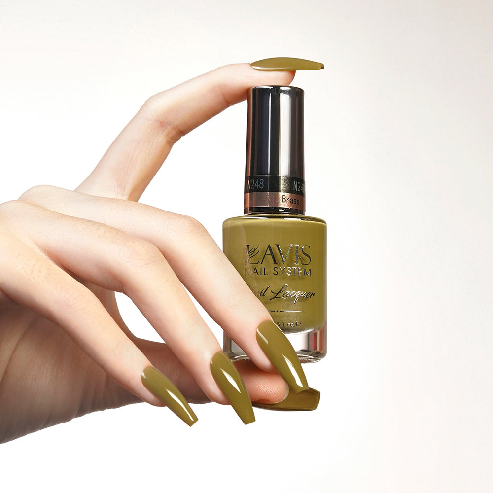 Lavis Gel Nail Polish Duo - 248 Moss Colors - Brass