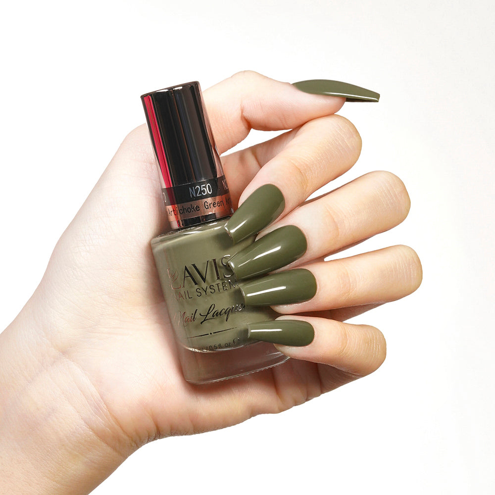 Lavis Gel Nail Polish Duo - 250 Moss Colors - Artichoke Green