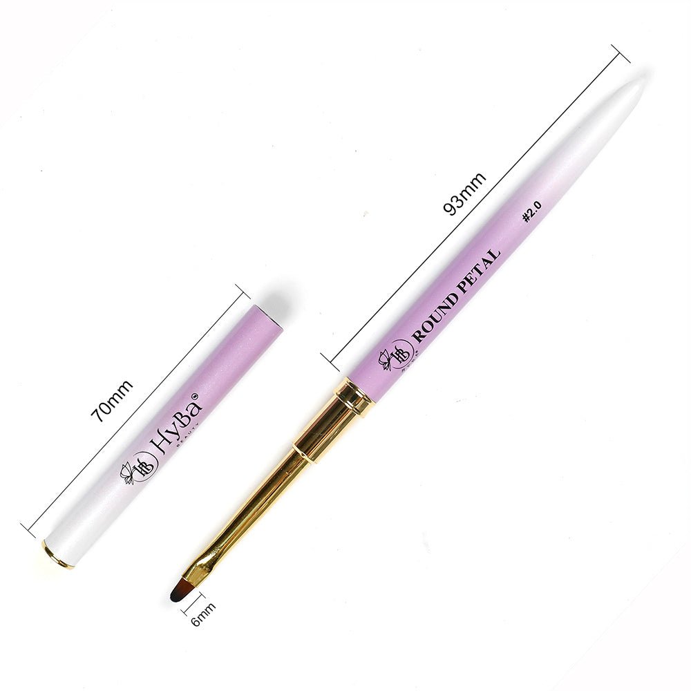 HyBa ROUND PETAL Nail Art Brush 2.0, Kolinsky Hair 