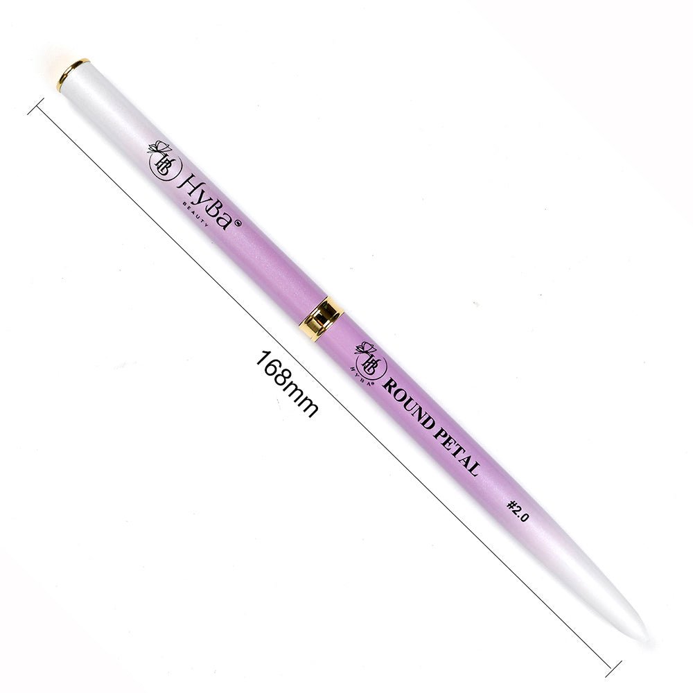 HyBa ROUND PETAL Nail Art Brush 2.0, Kolinsky Hair 