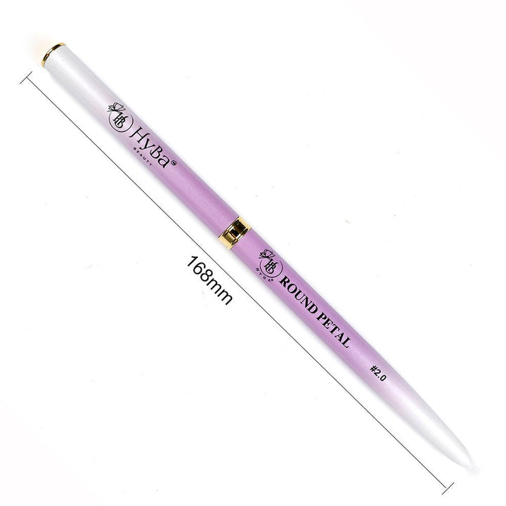 HyBa ROUND PETAL Nail Art Brush 2.0, Kolinsky Hair 