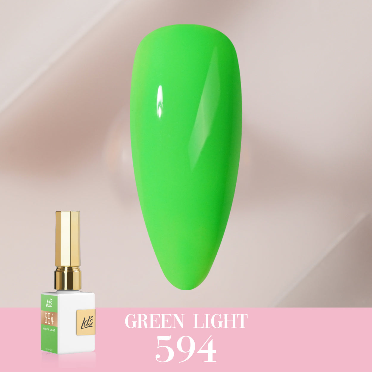 LDS Color Craze Gel Nail Polish -  594 Green Light - 0.5oz