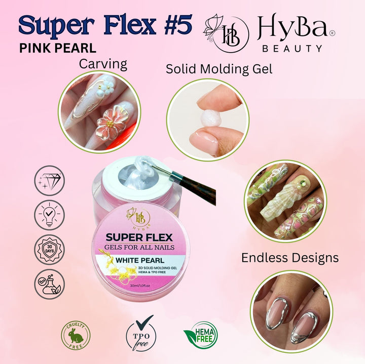 HyBa SUPER FLEX Molding Gel WHITE PEARL (30ml) 