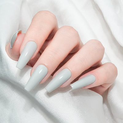 Lavis Gel Nail Polish Duo - 075 Gray, Beige Colors - Cloudy Gray