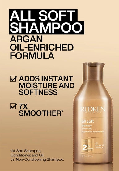 REDKEN - All Soft SHAMPOO with Argan Oil for Dry Hair GALLON
