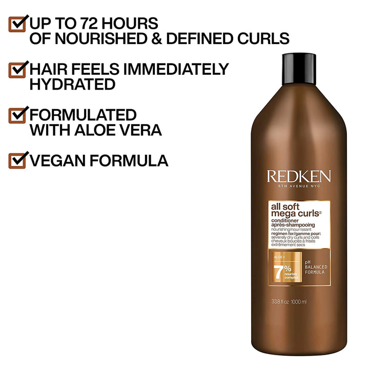 Redken - All Soft Mega Curls Shampoo &amp; Conditioner Liter Duo Bundle