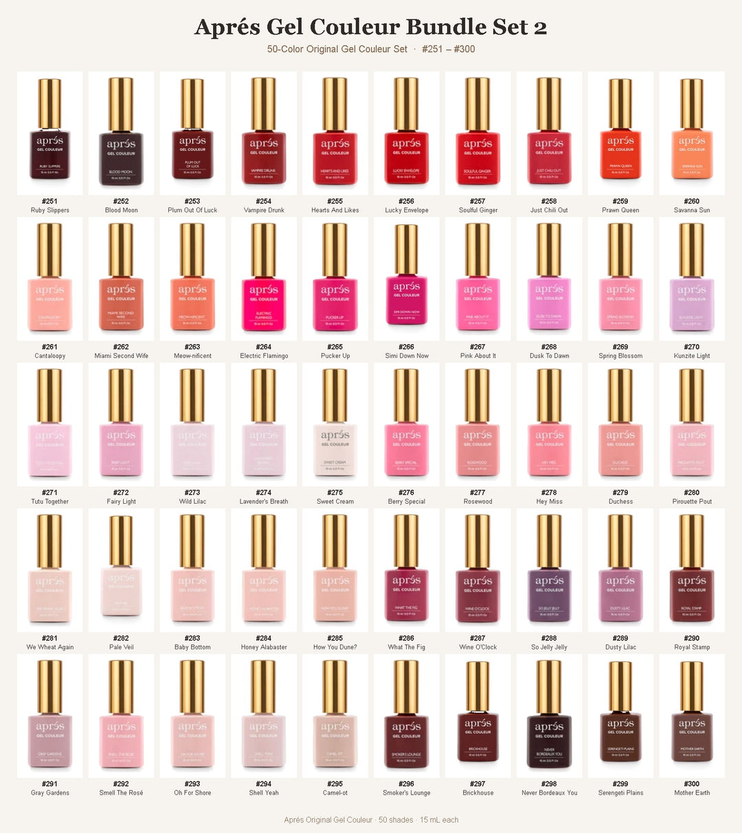 APRES Original Gel Couleur 50-Color Bundle Set 2