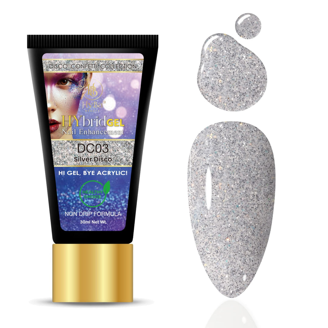 HyBa HyGEL Hybrid Gel 30ml - #DC03 Silver Disco