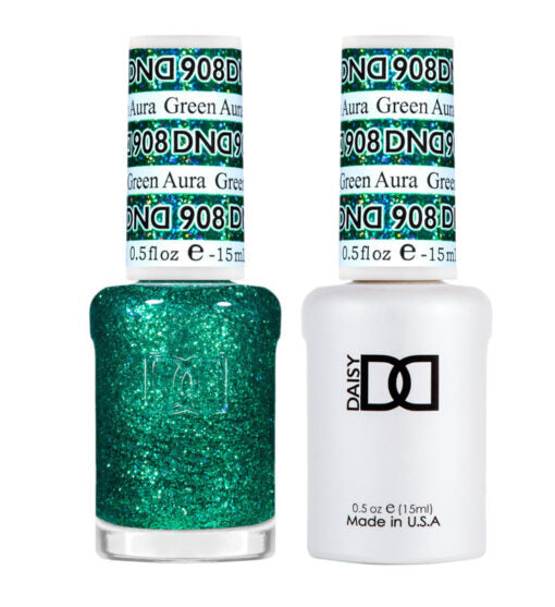 DND - 908 Green Aura - Gel Nail Polish Matching Duo