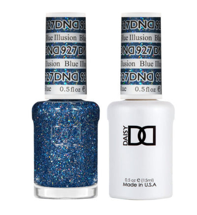 DND - 927 Blue Illusion - Gel Nail Polish Matching Duo