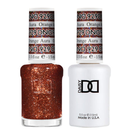 DND - 929 Orange Aura - Gel Nail Polish Matching Duo