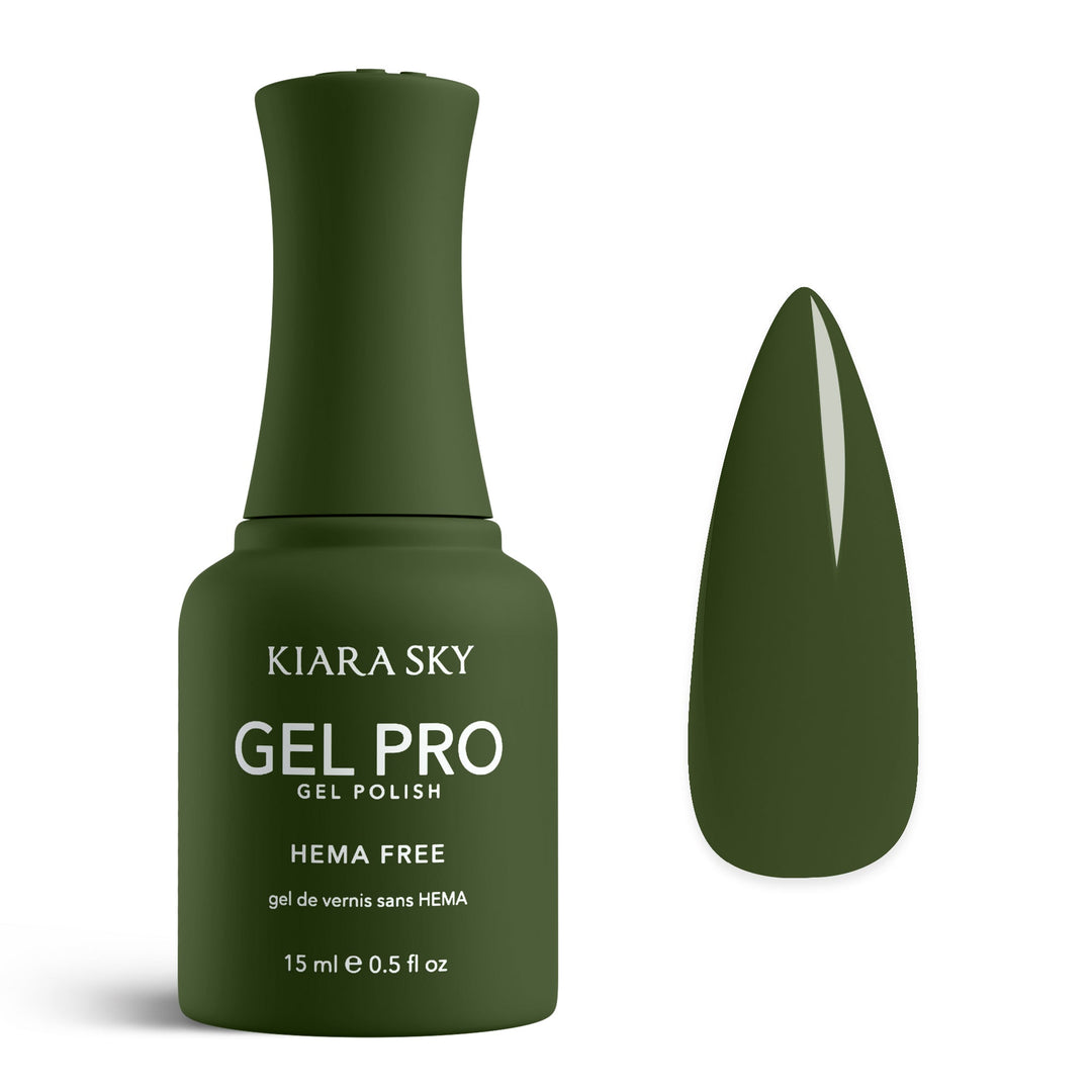 Kiara Sky Gel Pro HEMA-Free gel polish HFG191 Pledge - deep forest green