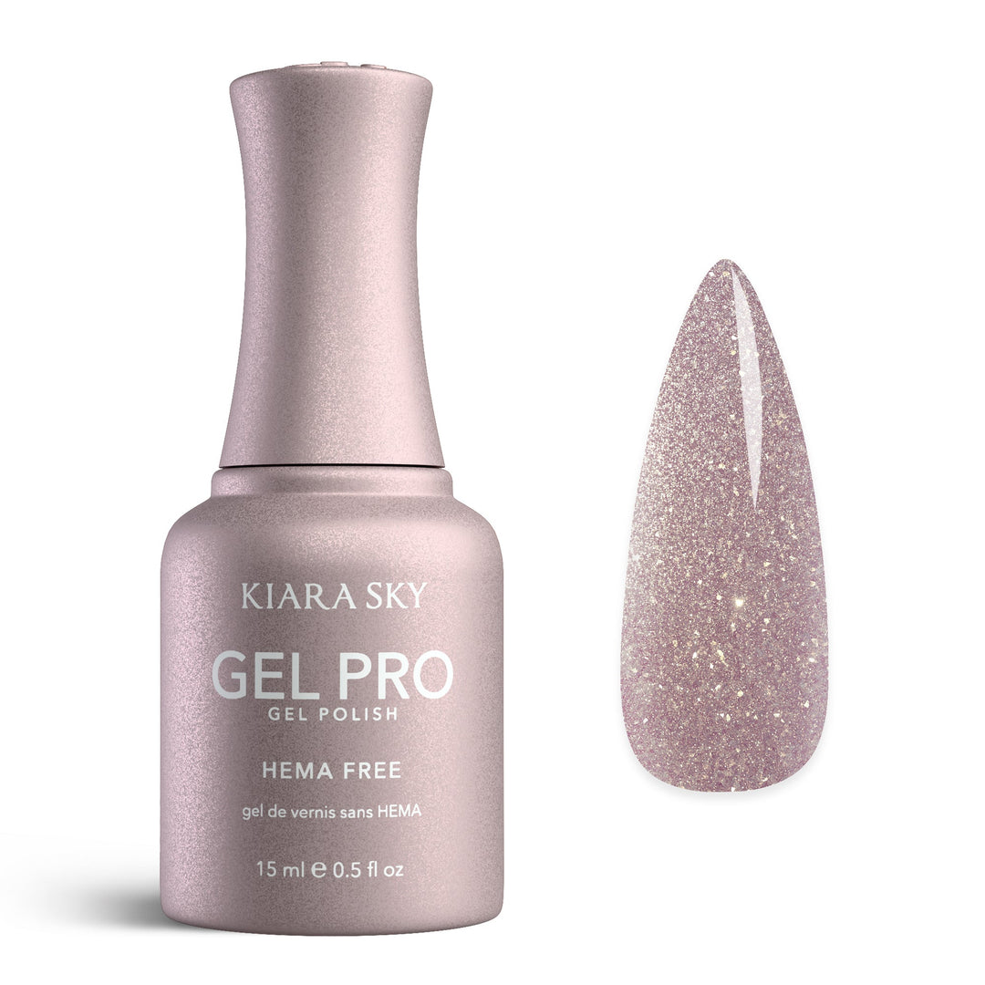 Kiara Sky Gel Pro HEMA-Free gel polish HFG200 A+ Student - champagne rose-gold glitter