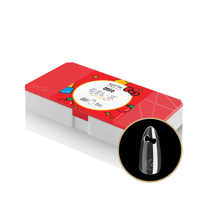APRES - HELLO KITTY X APRÉS GEL-X® NATURAL ALMOND MEDIUM BOW CUT OUT TIP BOX (280PCS, 14 SIZES)