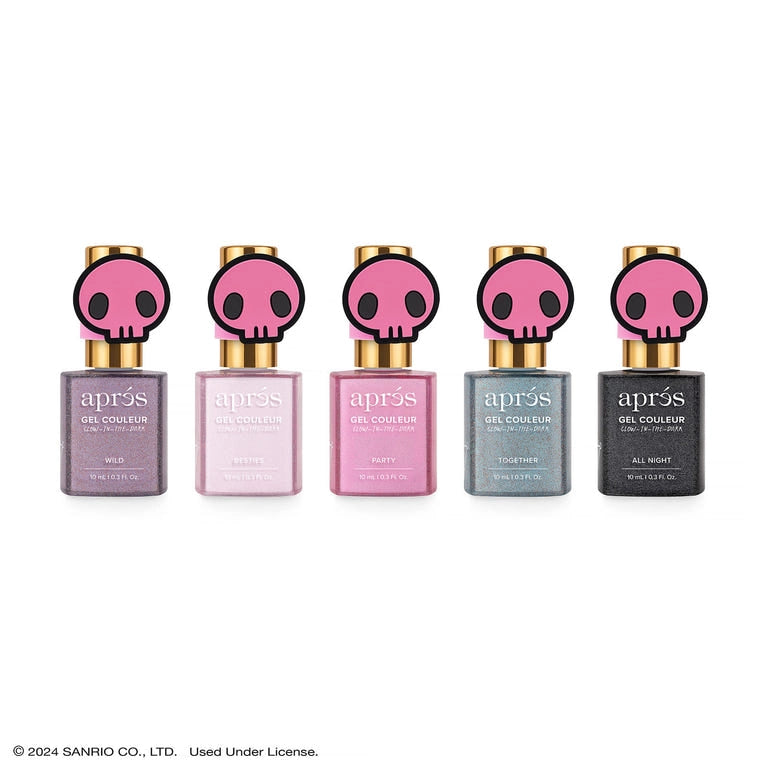 APRES - Kuromi Naughty and Nice Flash Glitter Gel Couleur Set - (Set of 5) - 10ml bottle