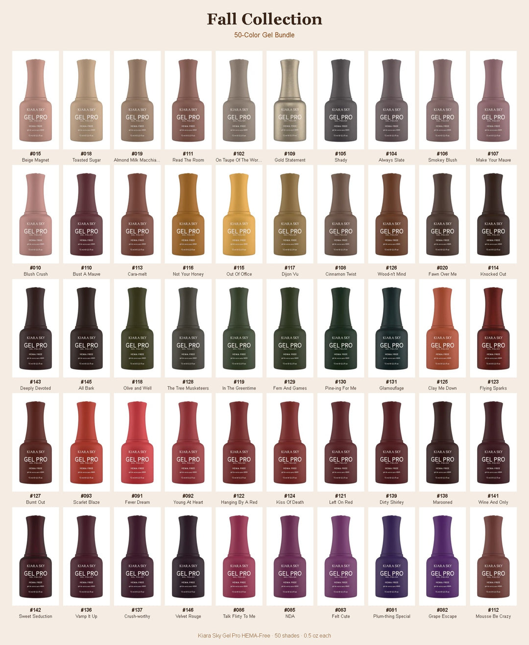 Kiara Sky Gel Pro Fall 50-Color Gel Polish Bundle