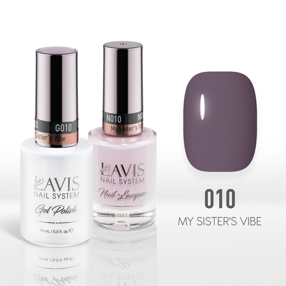 Lavis Gel Nail Polish Duo - 010 Purple Colors - My Sister&