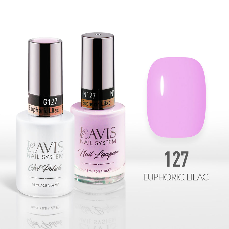 Lavis Gel Nail Polish Duo - 127 Violet Colors - Euphoric Lilac