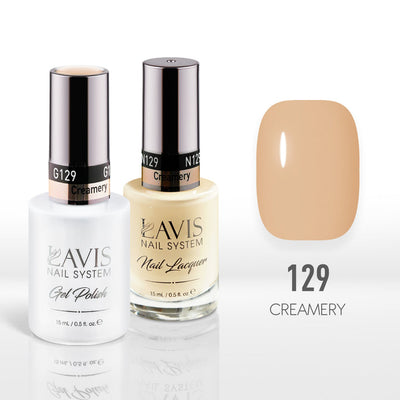 Lavis Gel Nail Polish Duo - 129 Nude Colors - Creamery