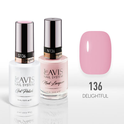 Lavis Gel Nail Polish Duo - 136 Pink Colors - Delightful