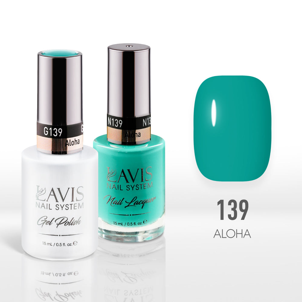 Lavis Gel Nail Polish Duo - 139 Teal Colors - Aloha