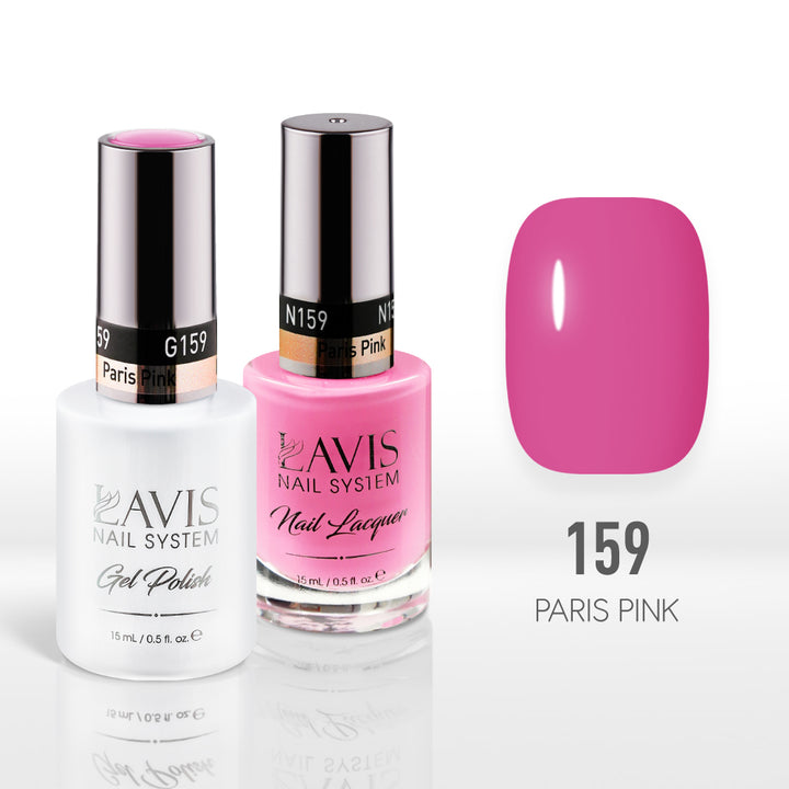 Lavis Gel Nail Polish Duo - 159 Pink Colors - Paris Pink