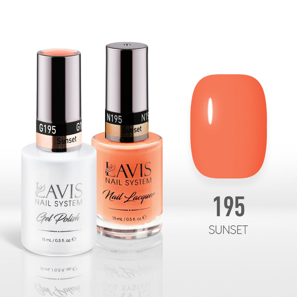 Lavis Gel Nail Polish Duo - 195 Peach, Coral Colors - Sunset Price