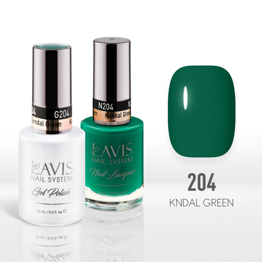 Lavis Gel Nail Polish Duo - 204 Green Colors - Kendal Green