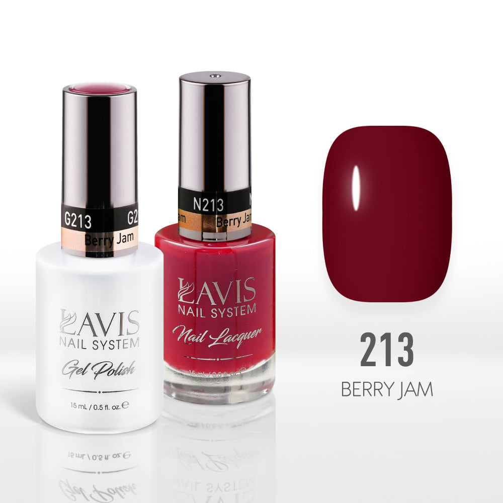 Lavis Gel Nail Polish Duo - 213 Crimson Colors - Berry Jam