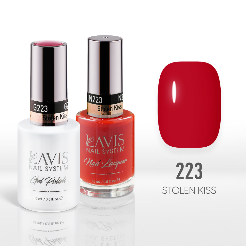 Lavis Gel Nail Polish Duo - 223 Crimson Colors - Stolen Kiss