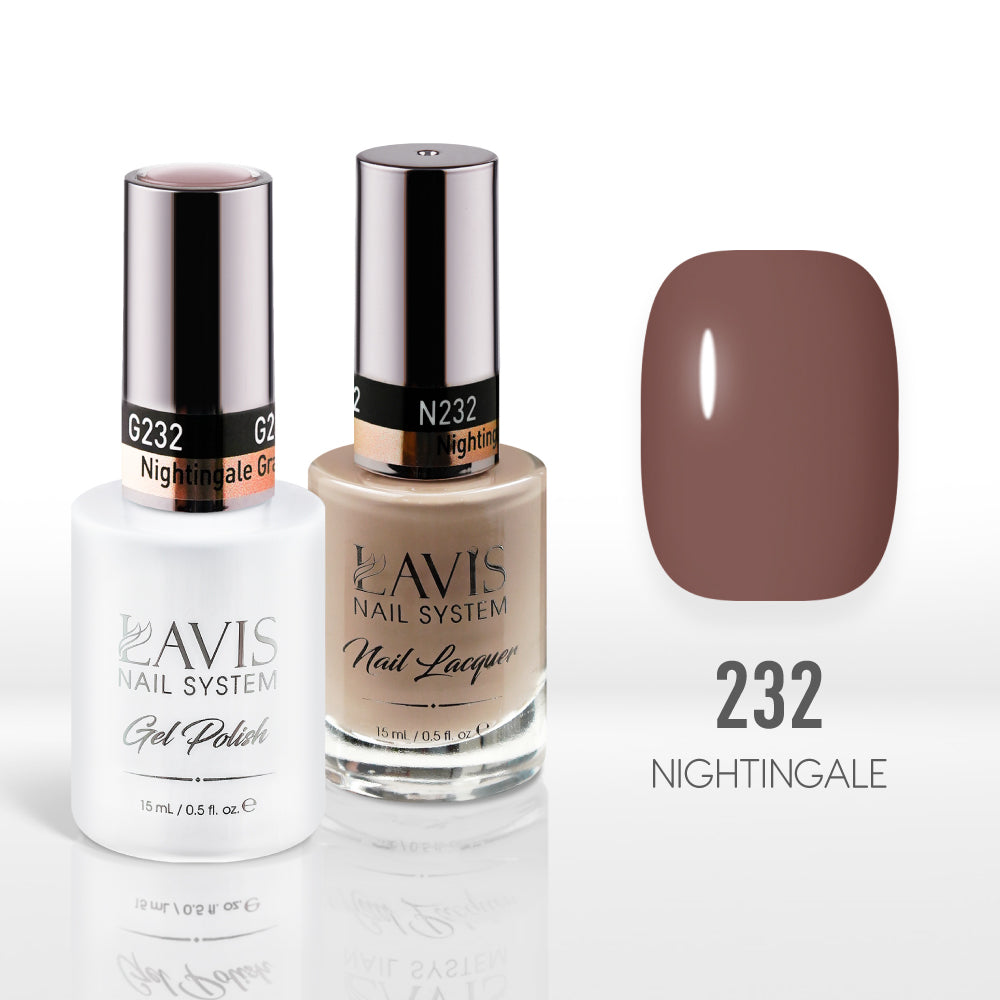 Lavis Gel Nail Polish Duo - 232 Taupe Colors - Nightingale Gray