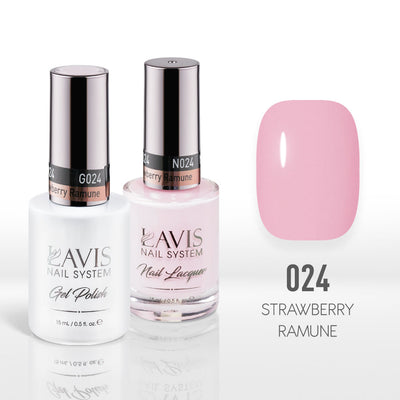 Lavis Gel Nail Polish Duo - 024 Pink Colors - Strawberry Ramune