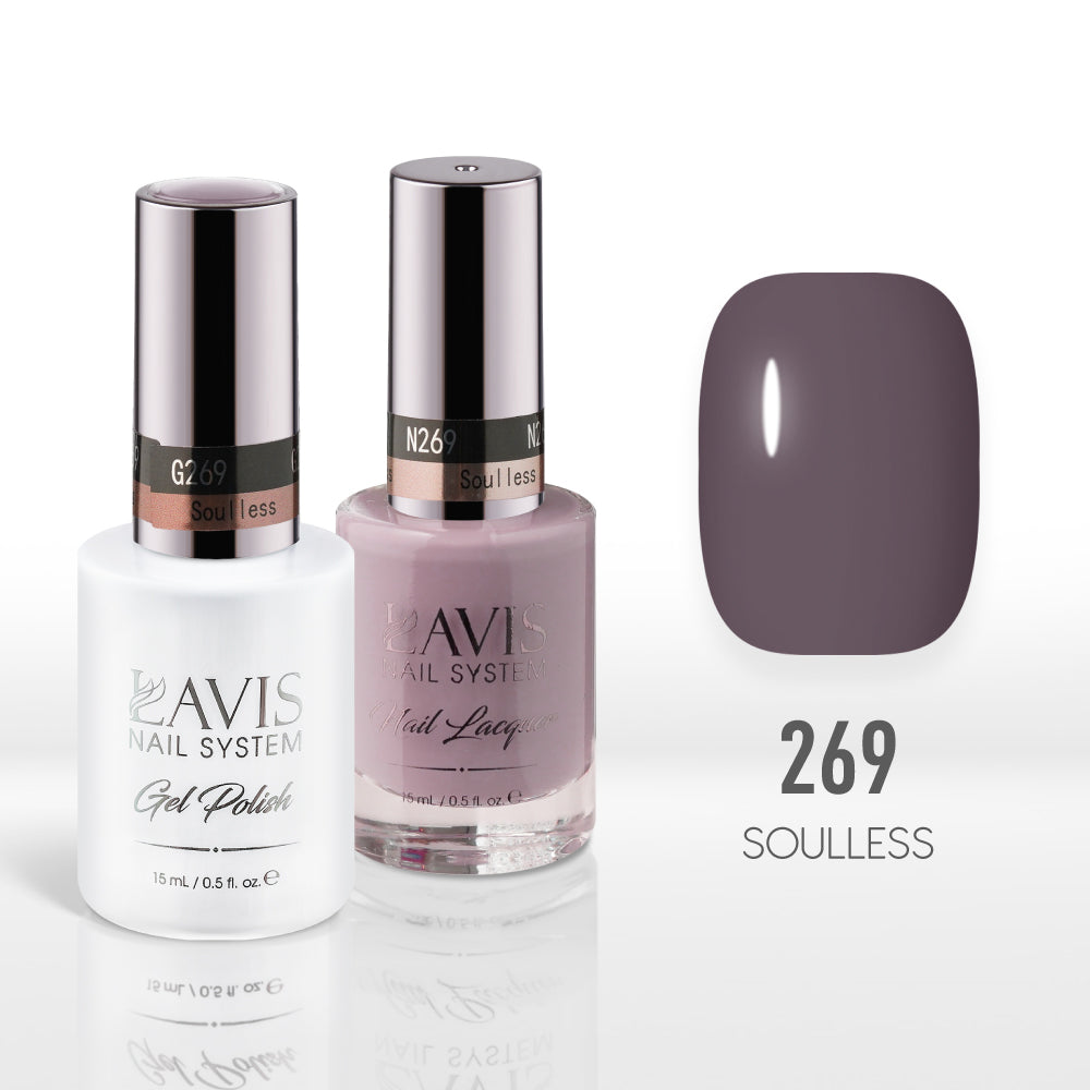 Lavis Gel Nail Polish Duo - 269 Mauve Colors - Soulless