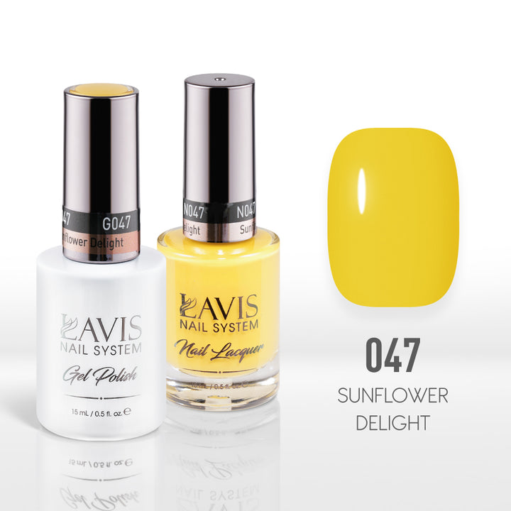 Lavis Gel Nail Polish Duo - 047 Yellow Colors - Sunflower Delight