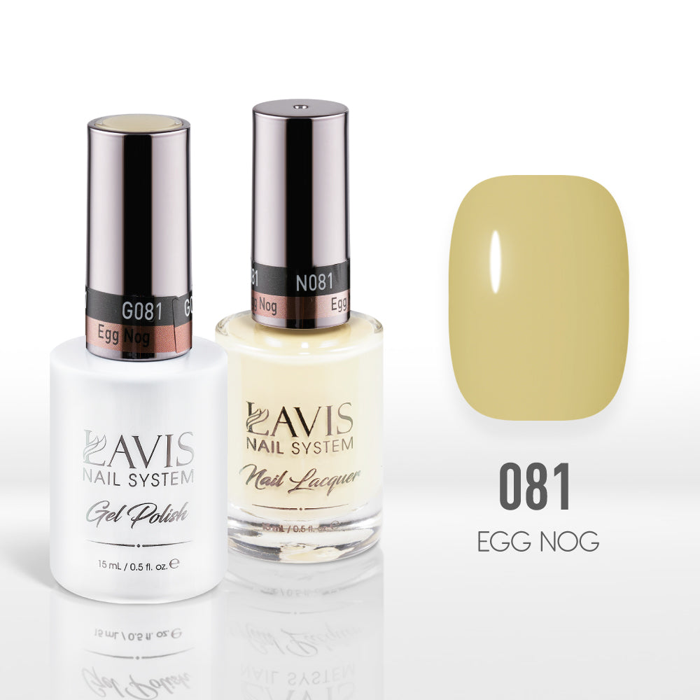 Lavis Gel Nail Polish Duo - 081 Yellow Colors - Egg Nog